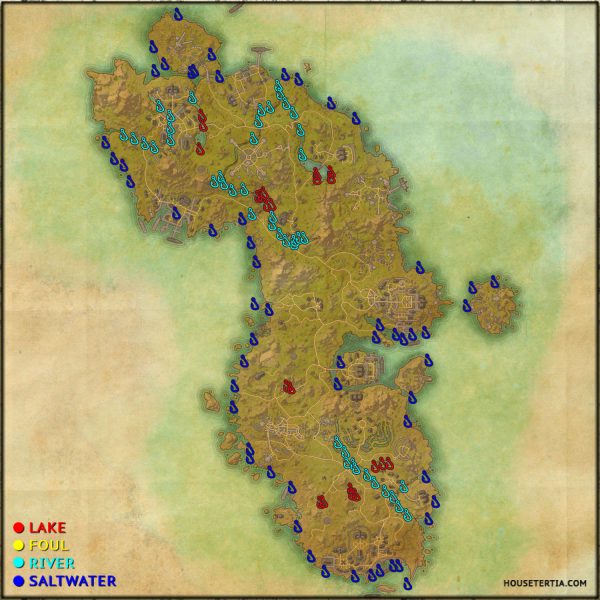 ESO Fishing Map Auridon House Tertia