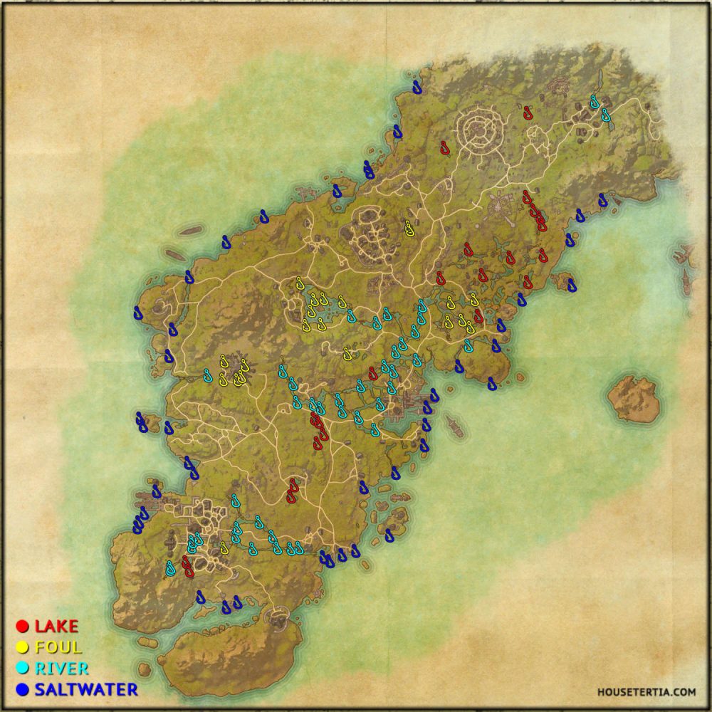 ESO Fishing Map Glenumbra House Tertia