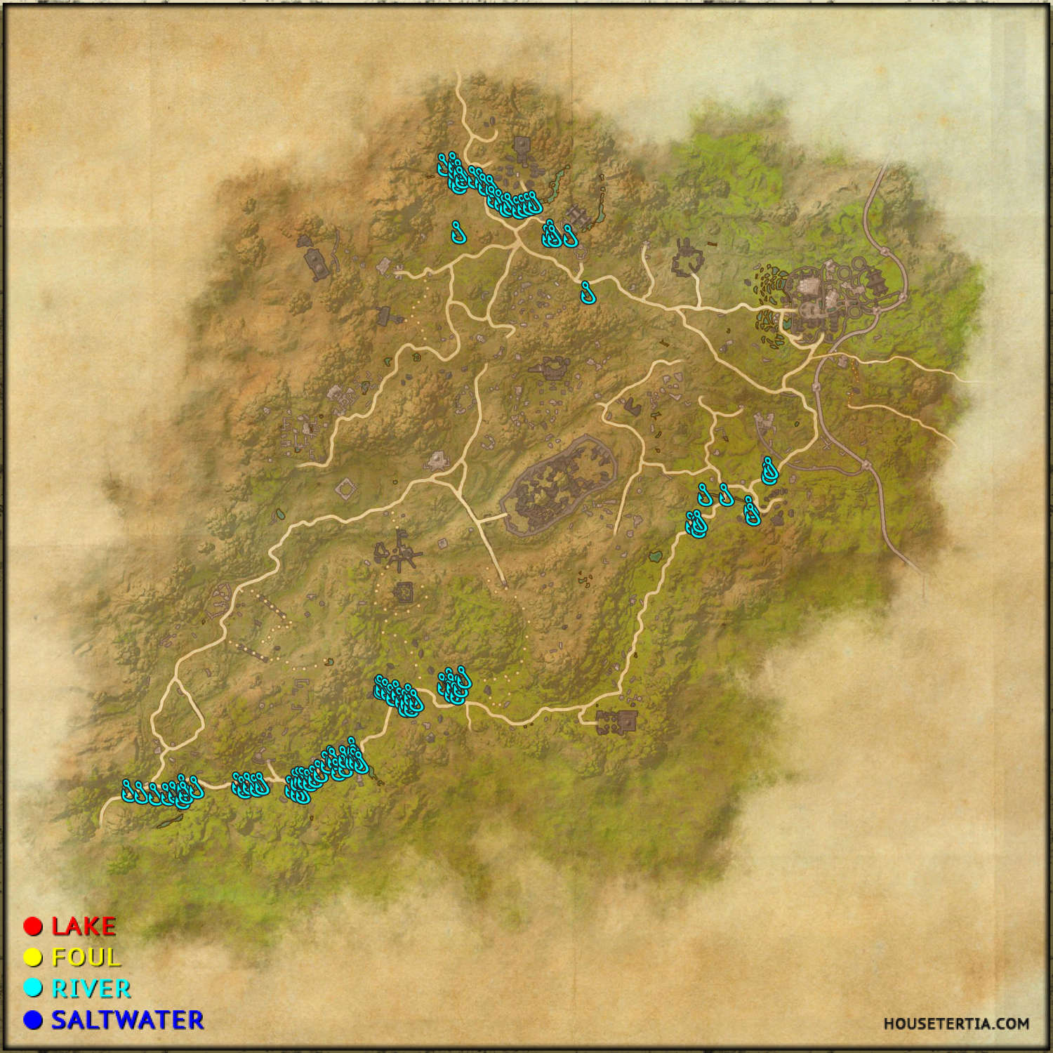 Southern Elsweyr Fishing Map Eso Fishing Map: Northern Elsweyr – House Tertia