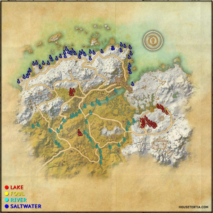 ESO Fishing Map: Western Skyrim